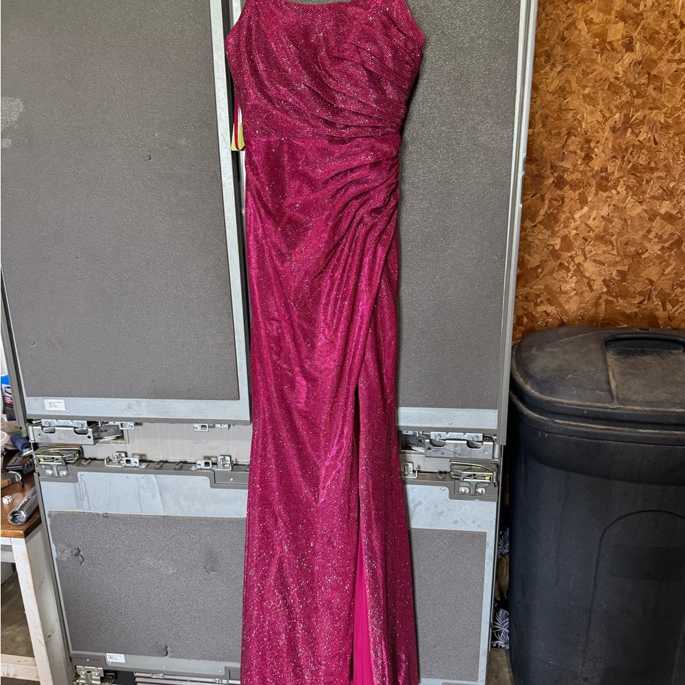 Clarisse Fuchsia Sparkle Prom Gown